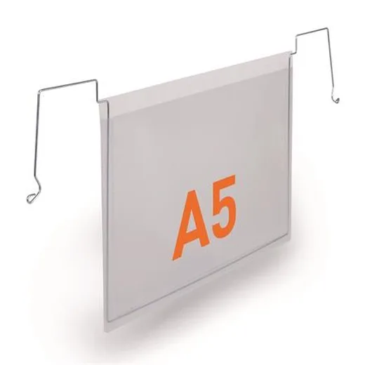 Logistické vrecko, s drôtikom, A5, hotizontálne, PP, DURABLE "HARD COVER", priehľadné