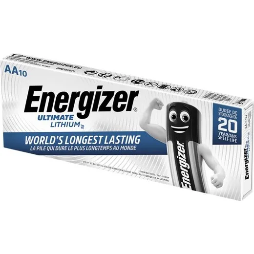 Batéria, AA tužková, 10 ks, Lítium, ENERGIZER "Ultimate Lithium"