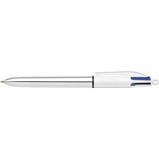Guľôčkové pero, 0,32 mm, stláčací mechanizmus, 4 farby, BIC "4 Colours Shine"