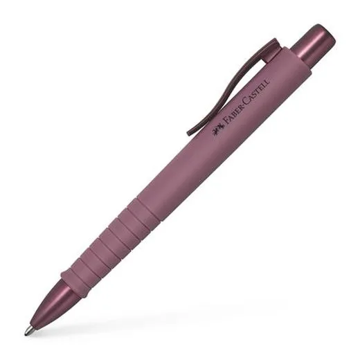 Guľôčkové pero, 0,7 mm, stláčací mechanizmus, bordové telo pera, FABER-CASTELL "Poly Ball Urban", modré