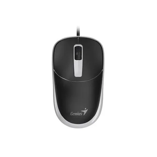 Myš, drôtová, optická, normálna veľkosť, USB, GENIUS "DX-123", čierna-sivá