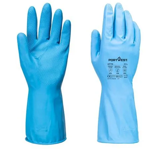 Ochranné rukavice, latex, na spracovanie potravín, veľkosť M, modré