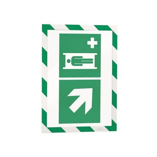 Informačný panel, A4, magnetický, DURABLE "DURAFRAME® MAGNETIC SECURITY", zelený-biely