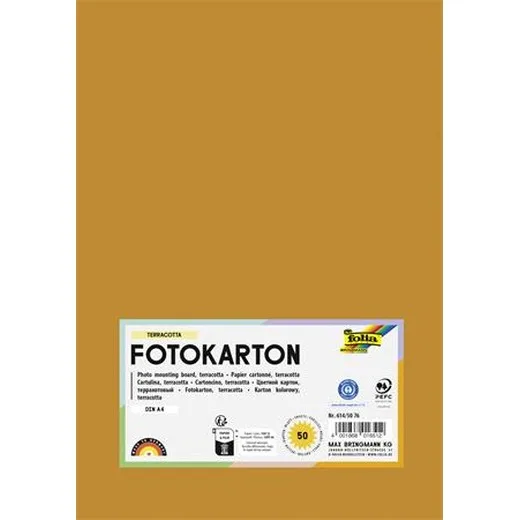 Dekoračný kartón, 2 stranný, A4, 300 g, 50 listov, FOLIA, terakota