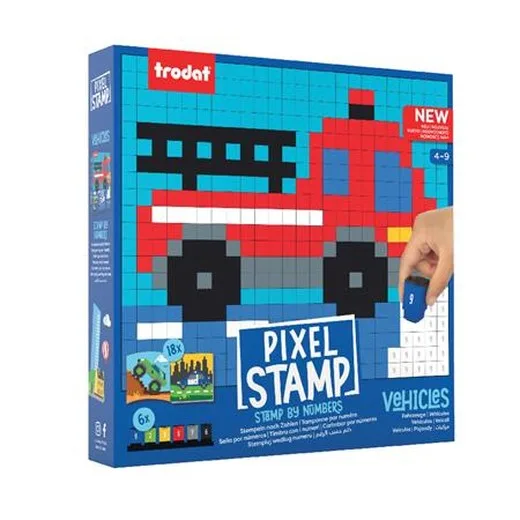 Kreatívna sada, zošit s pečiatkami, TRODAT "Creativ Pixelstamp", vozidlá