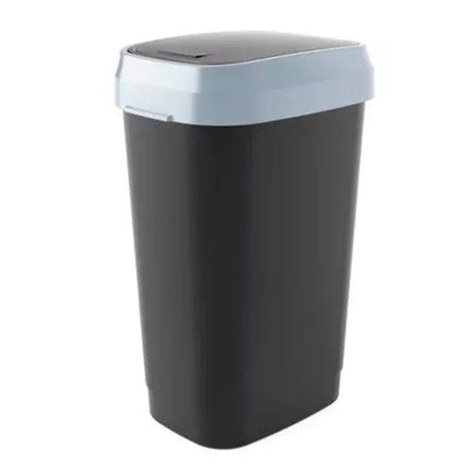 Odpadkový kôš s výklopným vekom, 50 l, CURVER "Dual", čierny