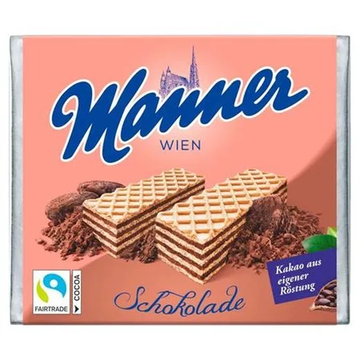 Oblátky s čokoládovou náplňou, 75 g, MANNER