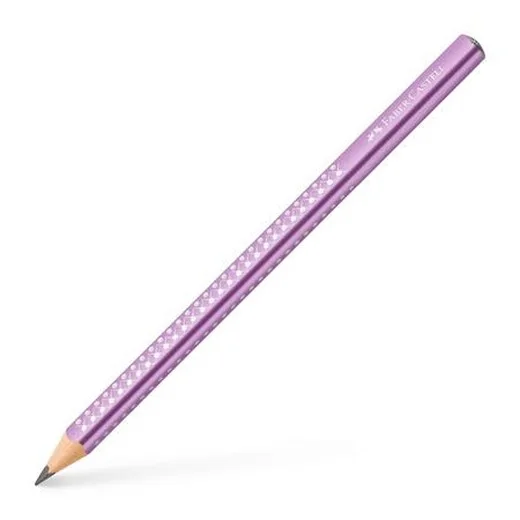 Grafitová ceruzka, B, trojhranná, FABER-CASTELL "Sparkle Jumbo", kovovo fialová