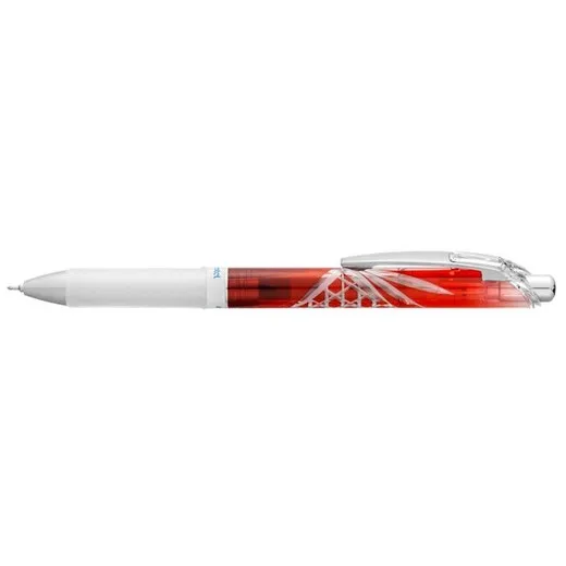 Gélové pero, 0,25 mm, stláčací mechanizmus, PENTEL "EnerGel BLN75 Kiriko, Rokkaku Kagome", modré