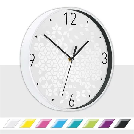 Nástenné hodiny, 29 cm, LEITZ "Wow", biela 2