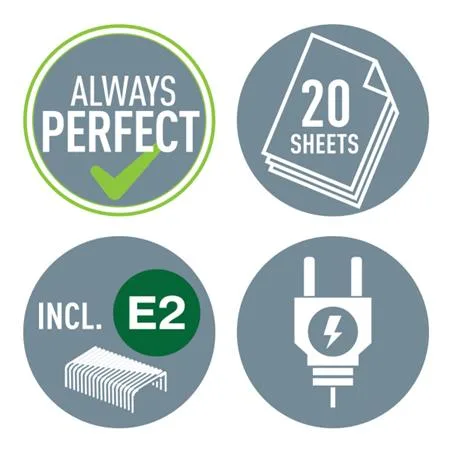 Zošívačka, elektrická, 24/6, 20 listov, LEITZ "Nexxt 5533", biela 5