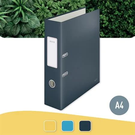 Pákový šanón, 80 mm, A4, kartón, 180°, LEITZ "Cosy Soft Touch", zamatová sivá 2
