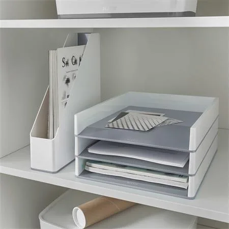 Zakladač, plastový, 73 mm, dvojfarebný, LEITZ "Wow",  biely 3