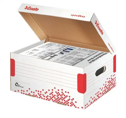 Archívny kontajner, S veľkosť, recyklovaný kartón, ESSELTE "Speedbox", biely 2