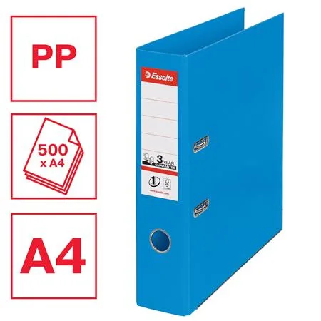 Pákový šanón, 75 mm, A4, PP/PP, s ochranným spodným kovaním, ESSELTE "Standard", Vivida modrý 2