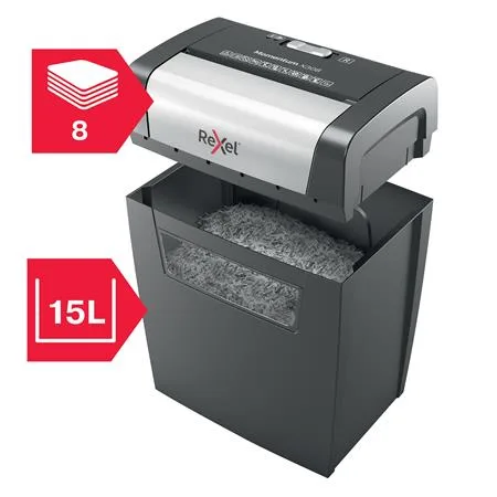 Skartovací stroj, konfety, 8 listov, REXEL, "Momentum X308" 3