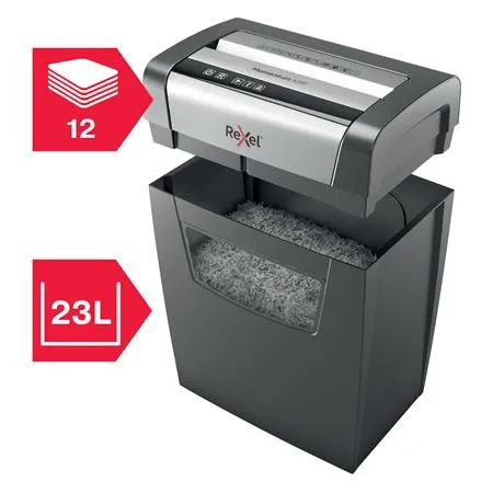 Skartovací stroj, konfety, 12 listov, REXEL, "Momentum X312" 4