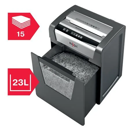 Skartovací stroj, konfety, 15 listov, REXEL, "Momentum X415" 3