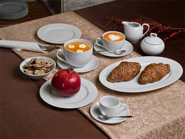 Kávová šálka + podšálka, porcelán, 25 cl, 6 ks, ROTBERG, "Elegante", biela 2