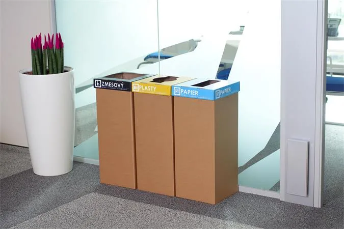 Odpadkový kôš na triedený odpad, recyklovaný, SK popis, 50 l, RECOBIN "Office", čierna 2