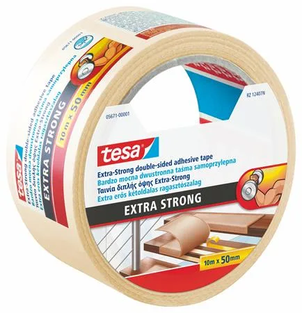 Lepiaca páska, obojstranná, extra silná, 50 mm x 10 m, TESA  "Extra Strong" 2