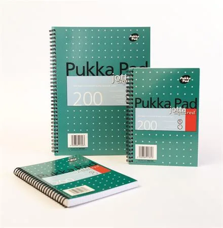 Špirálový zošit, A4+, linajkový, 100 strán, PUKKA PAD, "Metallic Jotta" 3