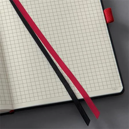 Zápisník, exkluzívny, A5, štvorčekový, 97 strán, tvrdá obálka, SIGEL "Conceptum Red Edition", čierno-červená 2
