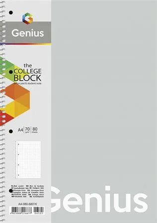 Špirálový zošit, linajkový, A4, 80 listov, PP obal, SHKOLYARYK "Genius Pastel", mix 4