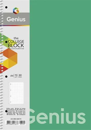 Špirálový zošit, štvorčekový, A4, 80 listov, PP obal, SHKOLYARYK "Genius", mix 2