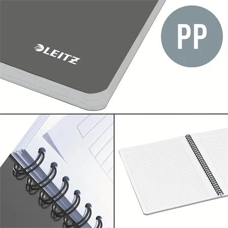 Blok, A4, linajkový, 90 listov, PP obálka, LEITZ "Office", sivá 3