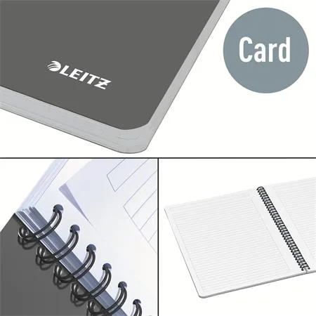 Blok, A5, linajkový, 90 listov, laminovaná kartónová obálka, LEITZ "Office", sivá 3