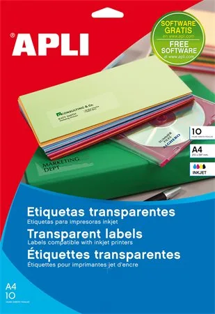 Etikety, 48,5x25,4 mm, polyester, zaoblené rohy, APLI, priehľadné, 440 etikiet/bal 2
