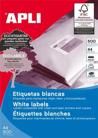 Etikety, univerzálne, 64,6x33,8 mm, APLI, 12000 etikiet/bal 2