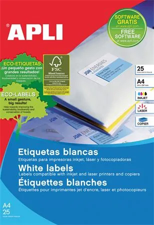 Etikety, univerzálne, 97x42,4 mm, APLI, 300 etikiet/bal 2