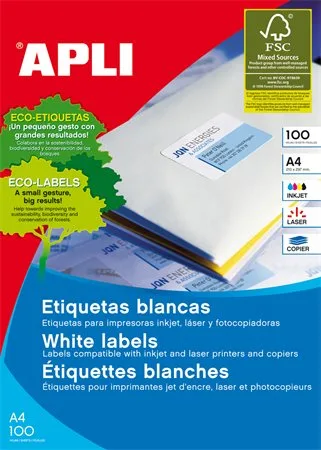 Etikety, univerzálne, 99,1x93,1 mm, zaoblené rohy, APLI, 600 etikiet/bal 2
