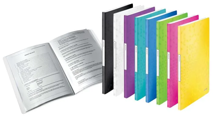 Prezentačná doska, 20 vreciek, A4, LEITZ "Wow", ružová 4