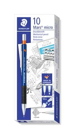 Mikroceruzka, 0,9 mm, STAEDTLER "Mars micro", modrá 2