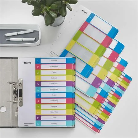 Register, plastový, A4 Maxi, 1-10, LEITZ "Wow" 2