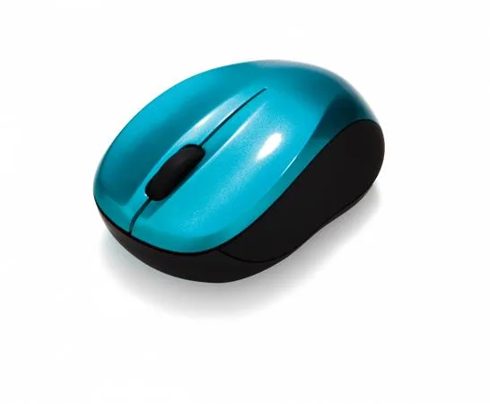 Myš, bezdrôtová, optická, stredná veľkosť, USB, VERBATIM "Go", modrá 3