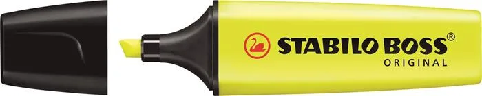Zvýrazňovač, 2-5 mm, STABILO "BOSS original", žltý 2