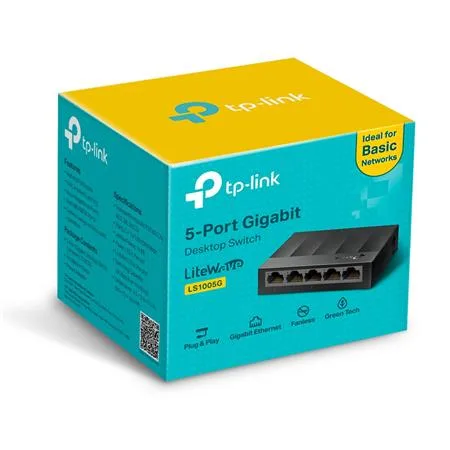 Switch, 5 port, 10/100/1000 Mbps, TP-LINK "LS1005G" 2