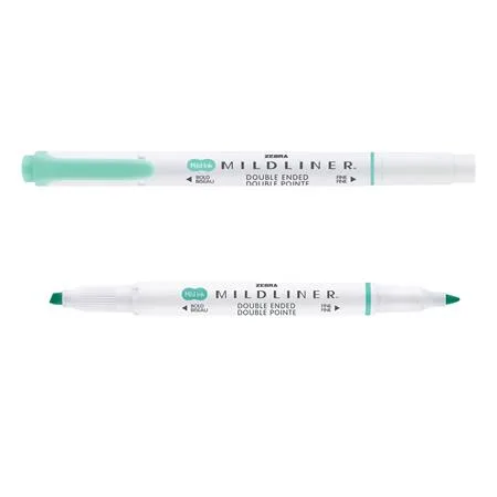 Zvýrazňovač, 1,0/3,5 mm, obojstranný, ZEBRA "Mildliner Fluorescent", tyrkysová 3