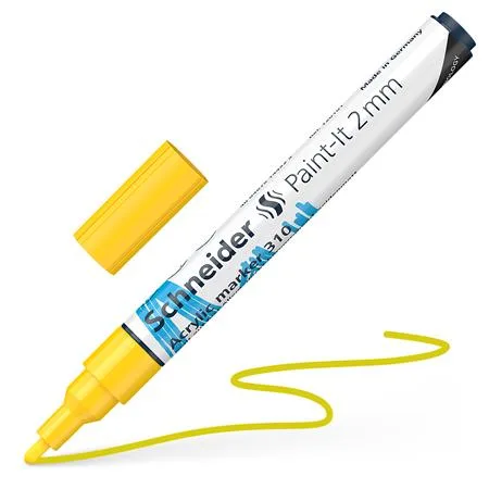Akrylový popisovač, 2 mm, SCHNEIDER "Paint-It 310", žltý 2