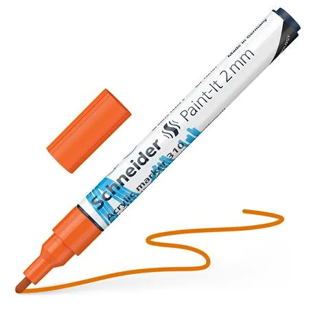 Akrylový popisovač, 2 mm, SCHNEIDER "Paint-It 310", oranžový 4