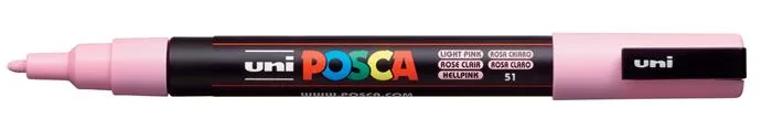 Dekoračný popisovač, 0,9-1,3 mm, UNI "Posca PC-3M", svetloružový 2