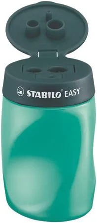Strúhadlo, trojdierkové, so zásobníkom, pre pravákov, STABILO "Easy", olejové zelené 3