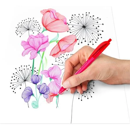 Guľôčkové pero, 1 mm, stláčací mechanizmus, STAEDTLER "Ball 423 M", červené 3