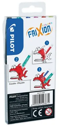 Fixky, 0,39-0,7 mm, odstrániteľné písmo, PILOT "Frixion Colors", 6 rôznych farieb 2