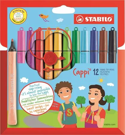Fixky 1 mm, STABILO "Cappi", 12 rôznych farieb 2