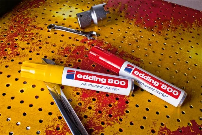 Permanentný popisovač, 4-12 mm, zrezaný, EDDING "800", červený 3